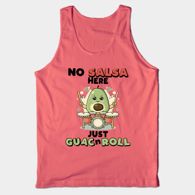 No Salsa Here.  Just Guac N Roll Tank Top by Blended Designs